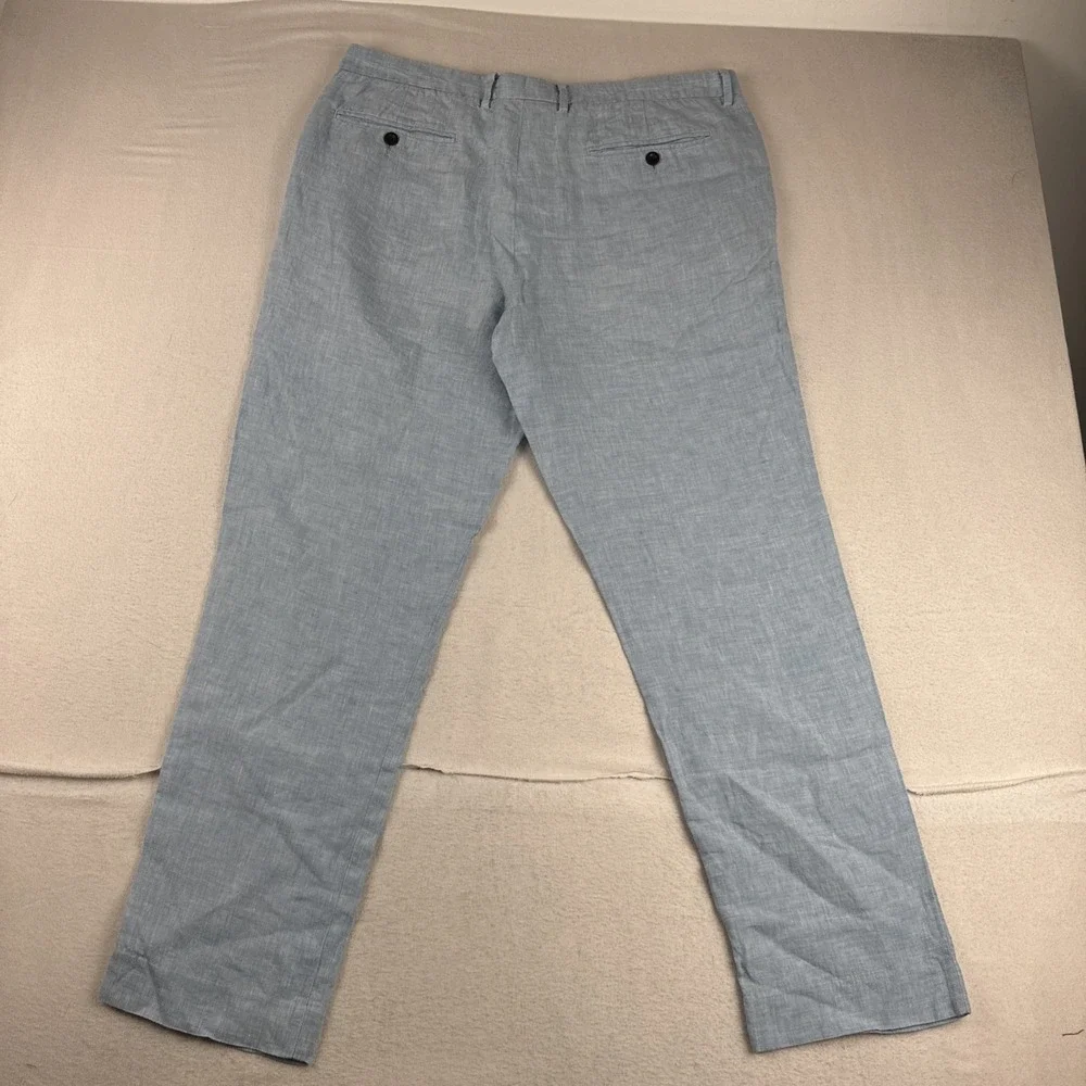 J Crew Baird McNutt Irish Linen Mens Light Blue Pants fits 36*30 Lightweight